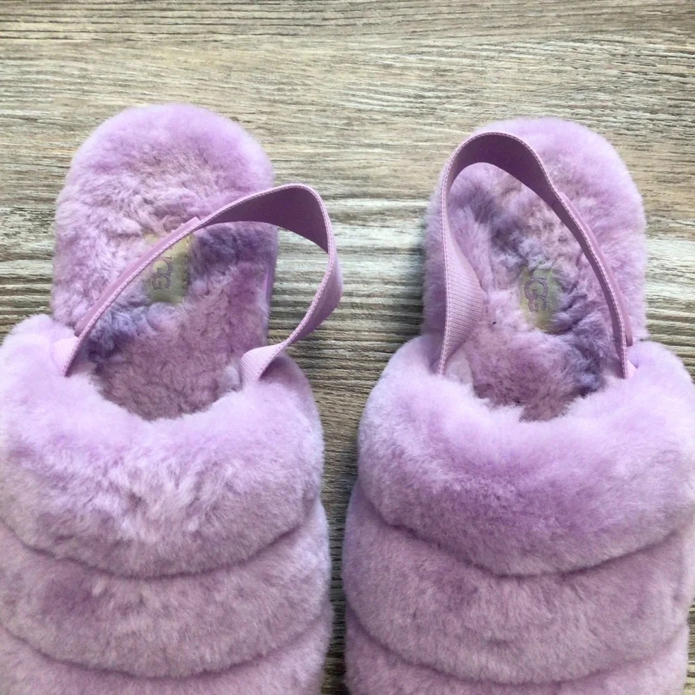 UGG Super Fluff Slipper Sandal Lilac Bloom 8 NWOT